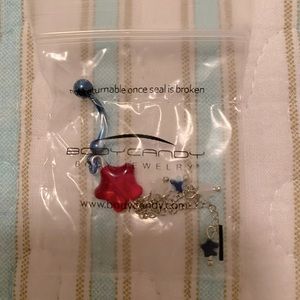 Body Candy 14G Red/White/Blue 🇺🇸 with stars belly button ring